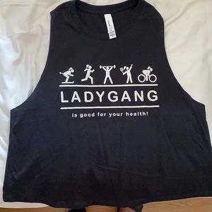 LadyGang NEW Cropped Black Tank SZ M